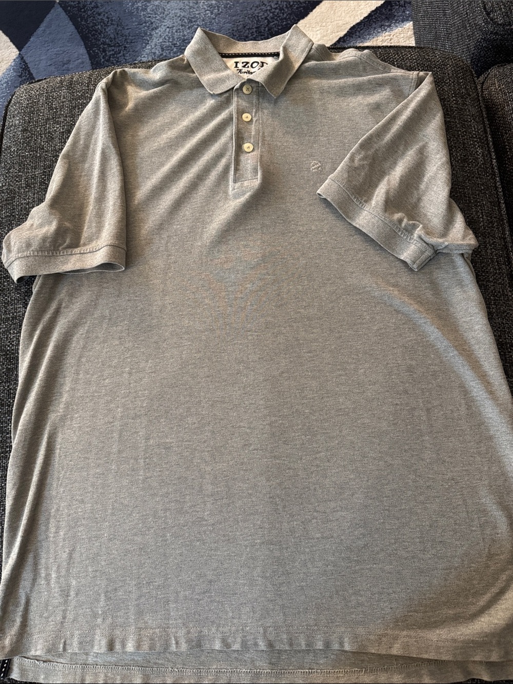 IZOD Men's Heather Gray Polo Shirt - Short Sleeve
